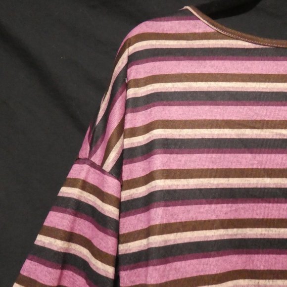 WEEKEND by SUZANNE BETRO | small | Striped Long Sleeve Scoop Neck Shirt | NWOT - Picture 3 of 16